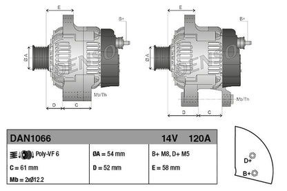Denso Alternator DAN1066