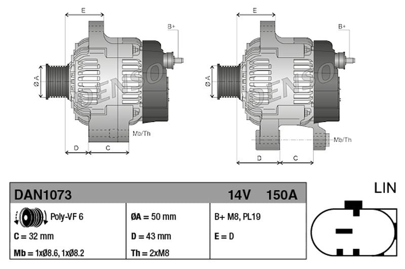 Denso Alternator DAN1073