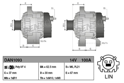 Denso Alternator DAN1093