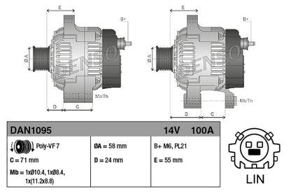 Denso Alternator DAN1095