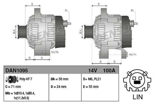 Denso Alternator DAN1095