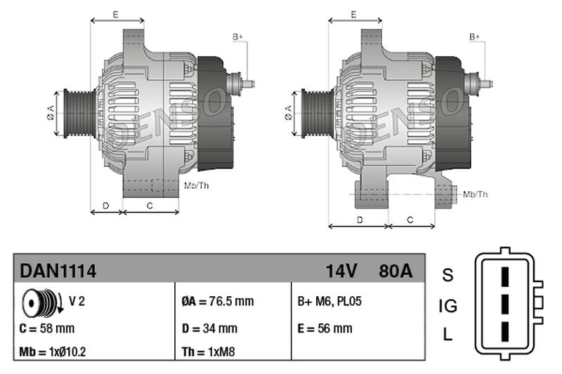 Denso Alternator DAN1114