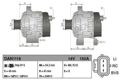 Denso Alternator DAN1118