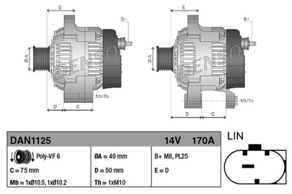 Denso Alternator DAN1125