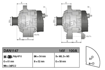 Denso Alternator DAN1147