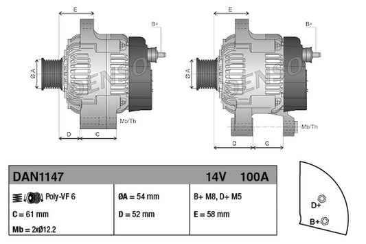 Denso Alternator DAN1147