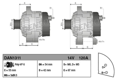 Denso Alternator DAN1311
