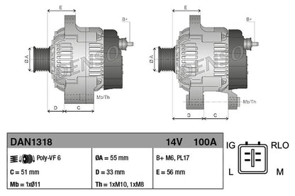 Denso Alternator DAN1318