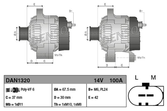 Denso Alternator DAN1320