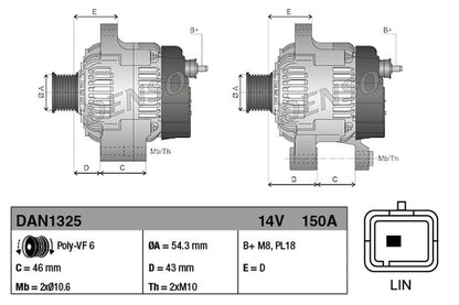 Denso Alternator DAN1325