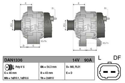 Denso Alternator DAN1336