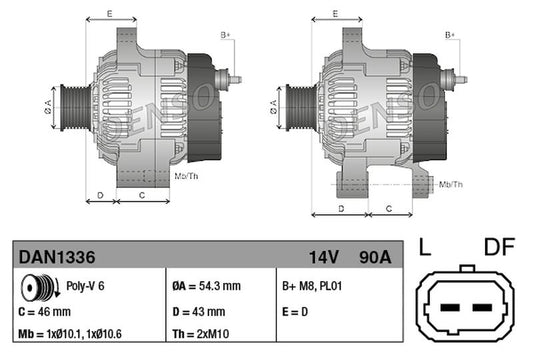 Denso Alternator DAN1336
