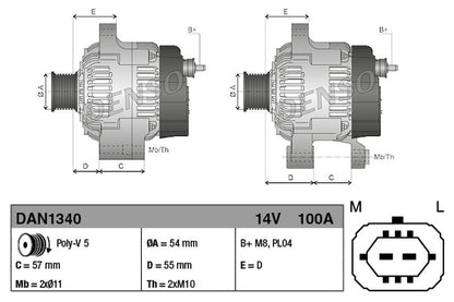 Denso Alternator DAN1340