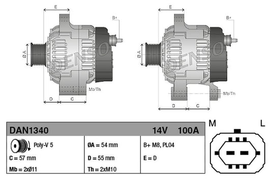 Denso Alternator DAN1340