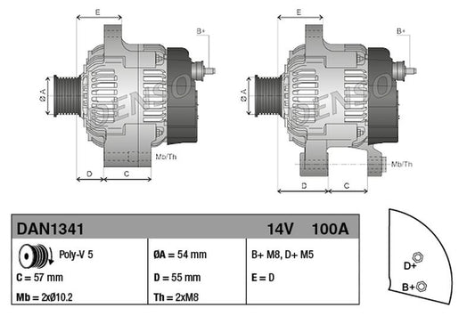 Denso Alternator DAN1341