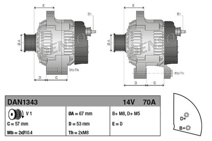 Denso Alternator DAN1343