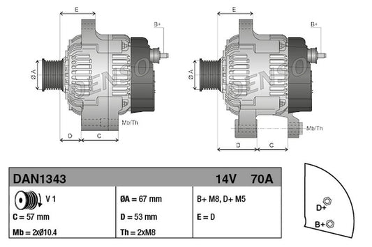 Denso Alternator DAN1343