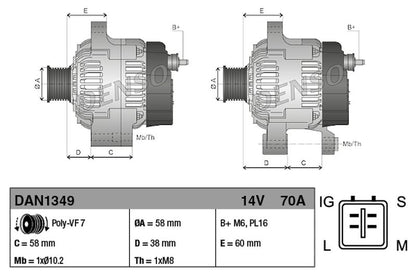 Denso Alternator DAN1349