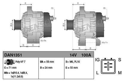 Denso Alternator DAN1351