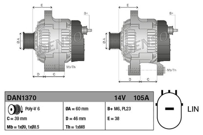 Denso Alternator DAN1370
