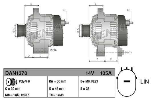 Denso Alternator DAN1370