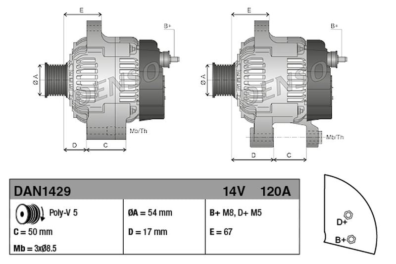 Denso Alternator DAN1429