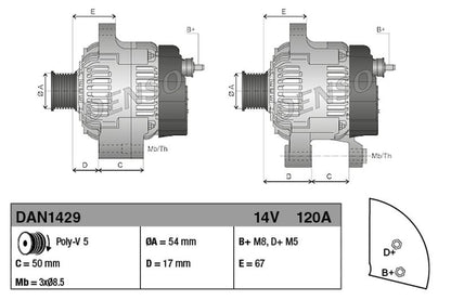 Denso Alternator DAN1429