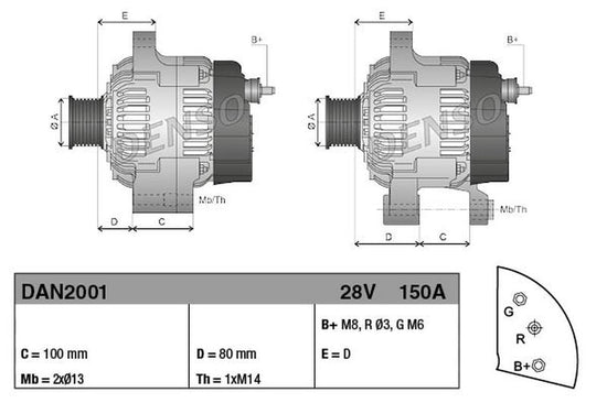 Denso Alternator DAN2001