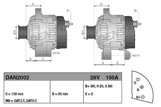Denso Alternator DAN2002