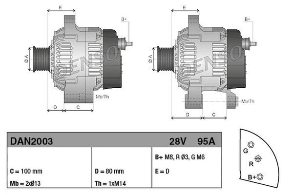 Denso Alternator DAN2003