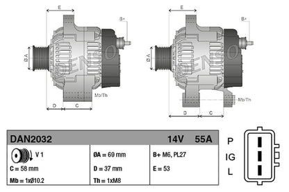 Denso Alternator DAN2032