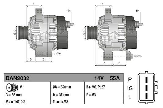 Denso Alternator DAN2032