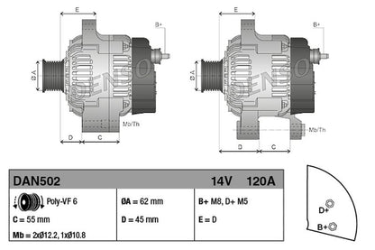 Denso Alternator DAN502
