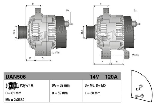 Denso Alternator DAN506