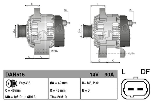 Denso Alternator DAN515