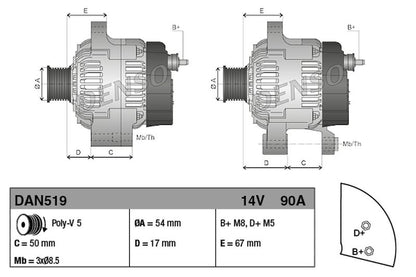 Denso Alternator DAN519