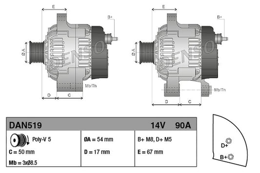 Denso Alternator DAN519