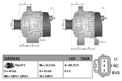 Denso Alternator DAN930