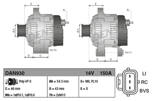 Denso Alternator DAN930