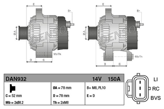 Denso Alternator DAN932