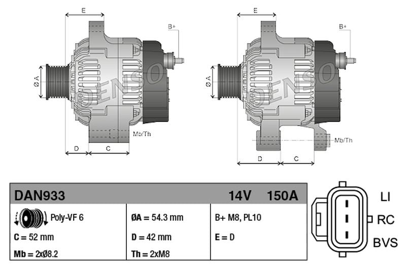 Denso Alternator DAN933
