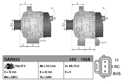 Denso Alternator DAN933