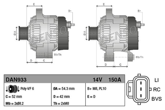 Denso Alternator DAN933