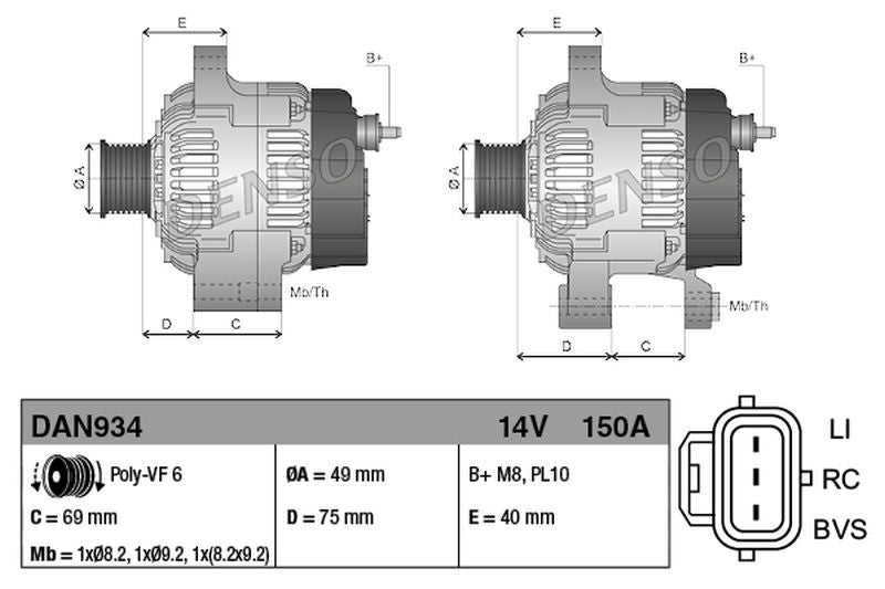 Denso Alternator DAN934