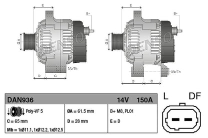 Denso Alternator DAN936