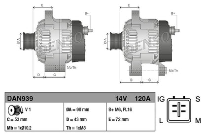Denso Alternator DAN939