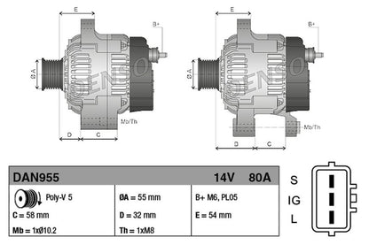 Denso Alternator DAN955