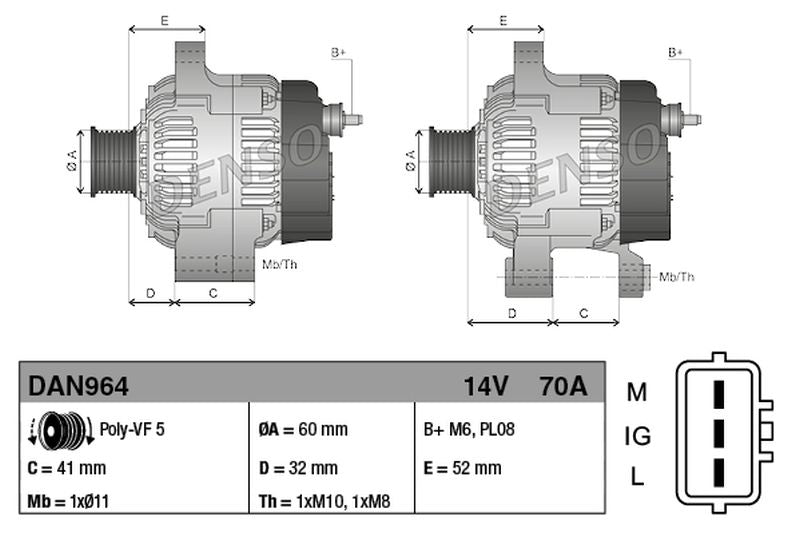 Denso Alternator DAN964
