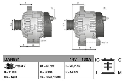 Denso Alternator DAN981