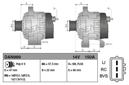 Denso Alternator DAN989